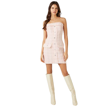 Forever 21 - Tweed Rhinestone Heart Mini Tube Dress - Sold by FIG