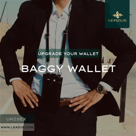 Leazus - Black - LEATHER BAGGY WALLET