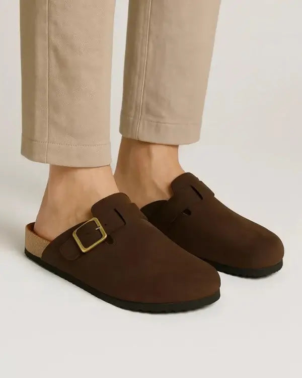 Leazus - Leather SnapClog - Brown