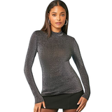 Forever 21 - Glitter Knit Mock Neck Top - Sold by FIG