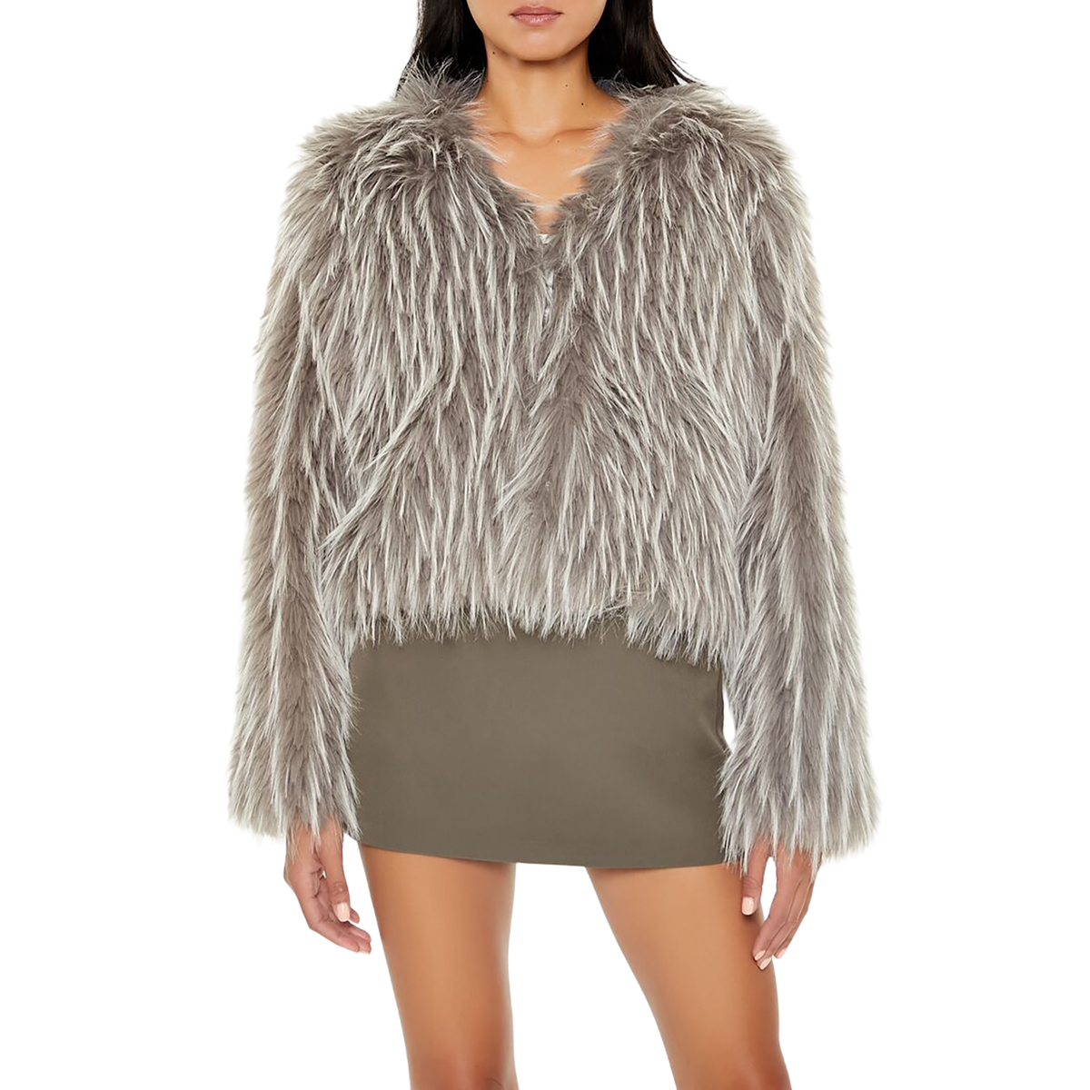 Forever 21 - Faux Fur Cropped Coat - Sold by FIG