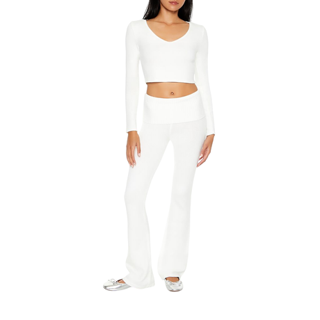 Forever 21 - Sweater-Knit High-Rise Flare Pants - Sold by FIG