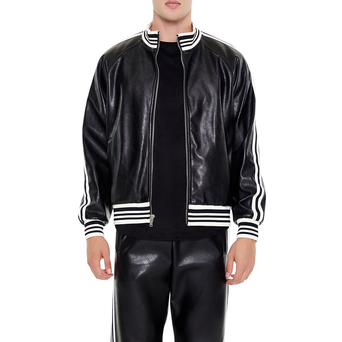 Forever 21 - Varsity-Striped Bomber Jacket - Sold by FIG