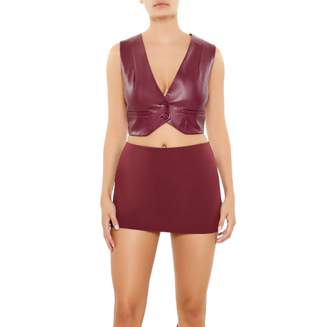 Forever 21 - Faux Leather Cropped Vest - Sold by FIG
