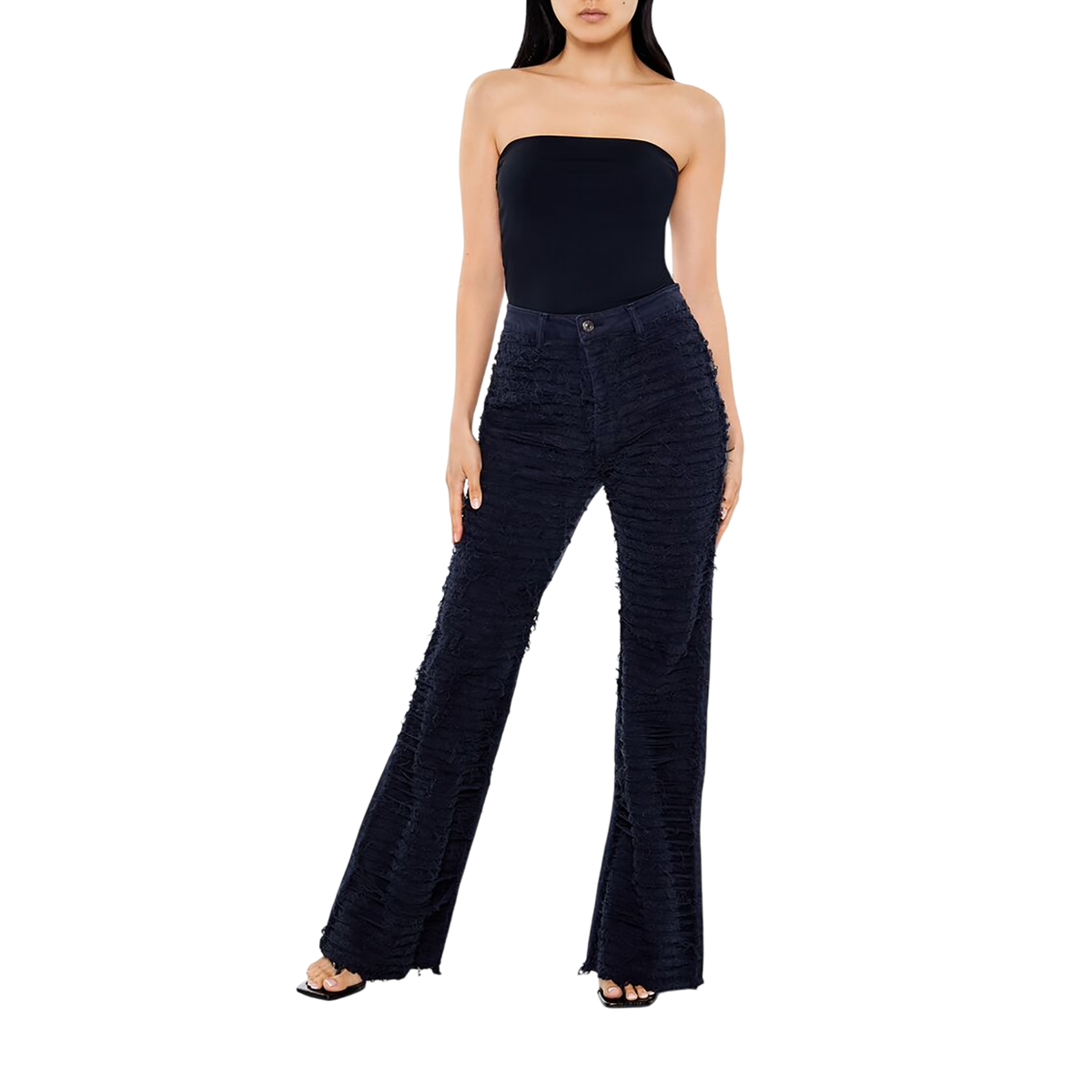 Forever 21 - Frayed High-Rise Flare Jeans - Sold by FIG