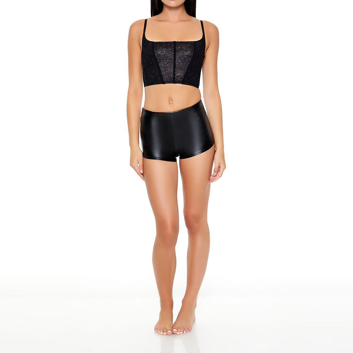 Forever 21 - Faux Leather Cheeky Shorts - Sold by FIG