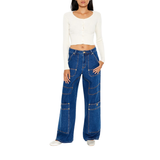 Forever 21 - High-Rise Wide-Leg Cargo Jeans - Sold by FIG