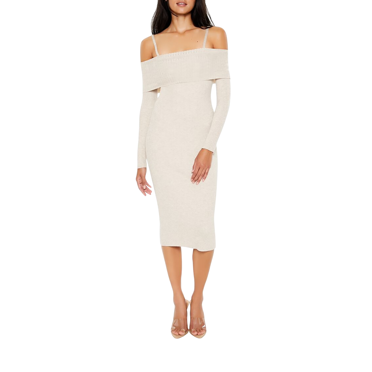 Forever 21 - Open-Shoulder Midi Sweater Dress - Sold by FIG