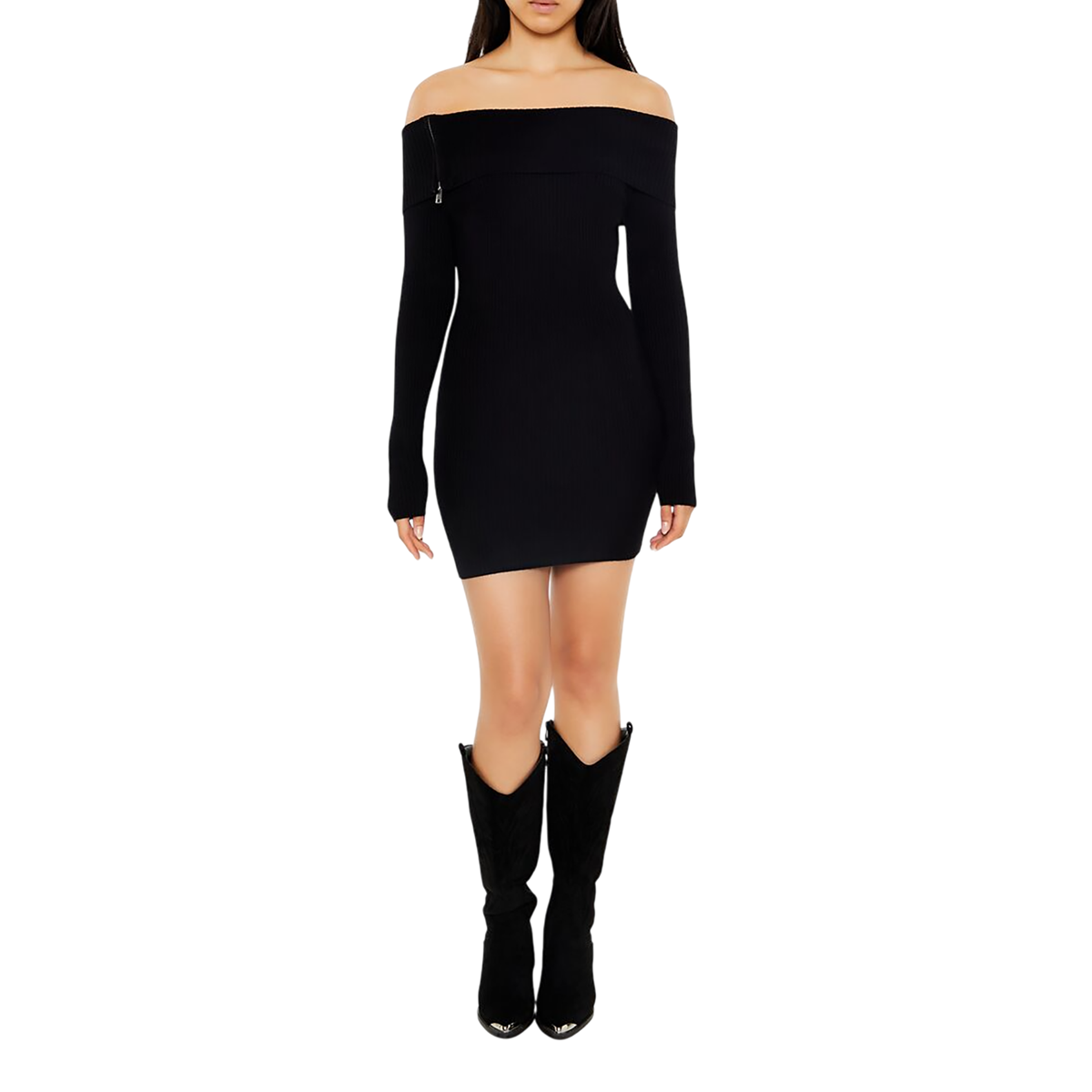 Forever 21 - Off-the-Shoulder Mini Sweater Dress - Sold by FIG