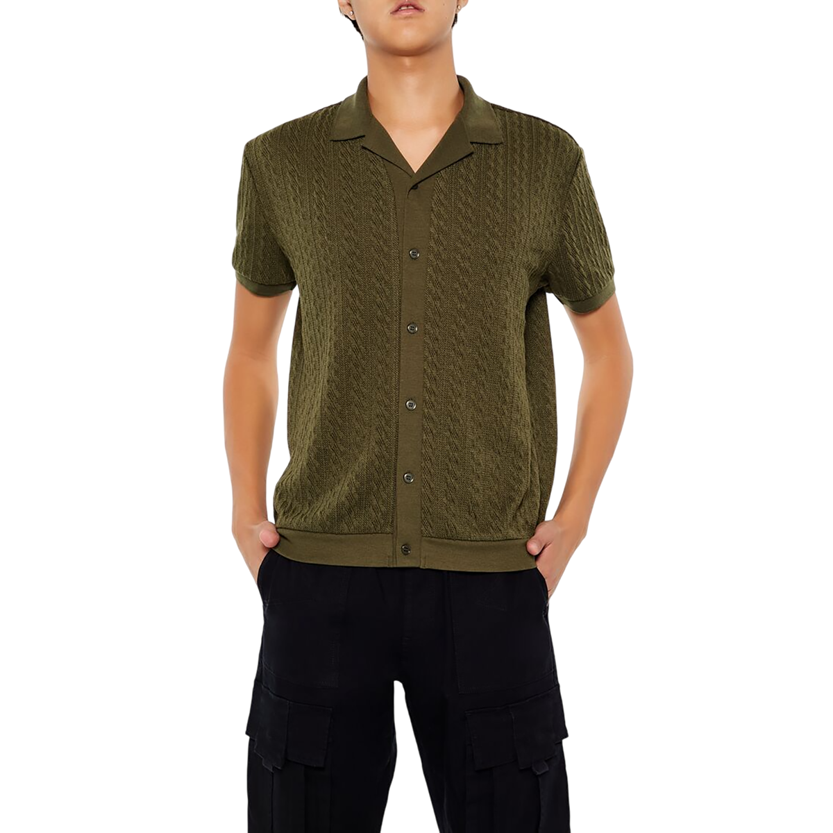 Forever 21 - Cable Sweater-Knit Shirt - Sold by FIG