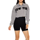 Forever 21 - New York Half-Zip Cropped Pullover - Sold by FIG