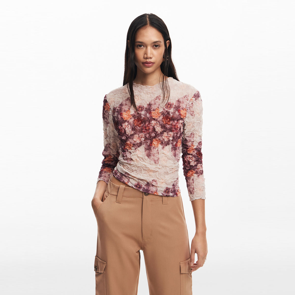 Desigual - Textured floral blouse - Sold by FIG