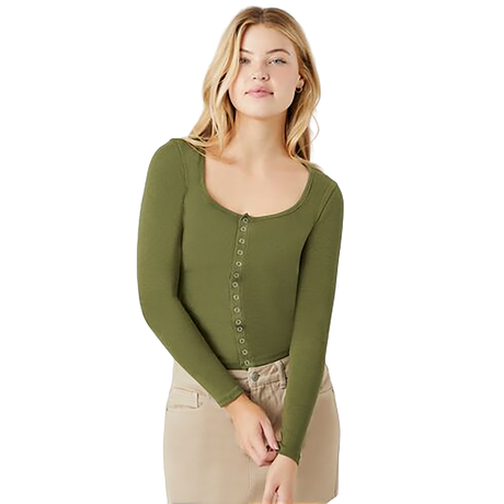 Forever 21 - Scoop Long-Sleeve Top - Sold by FIG