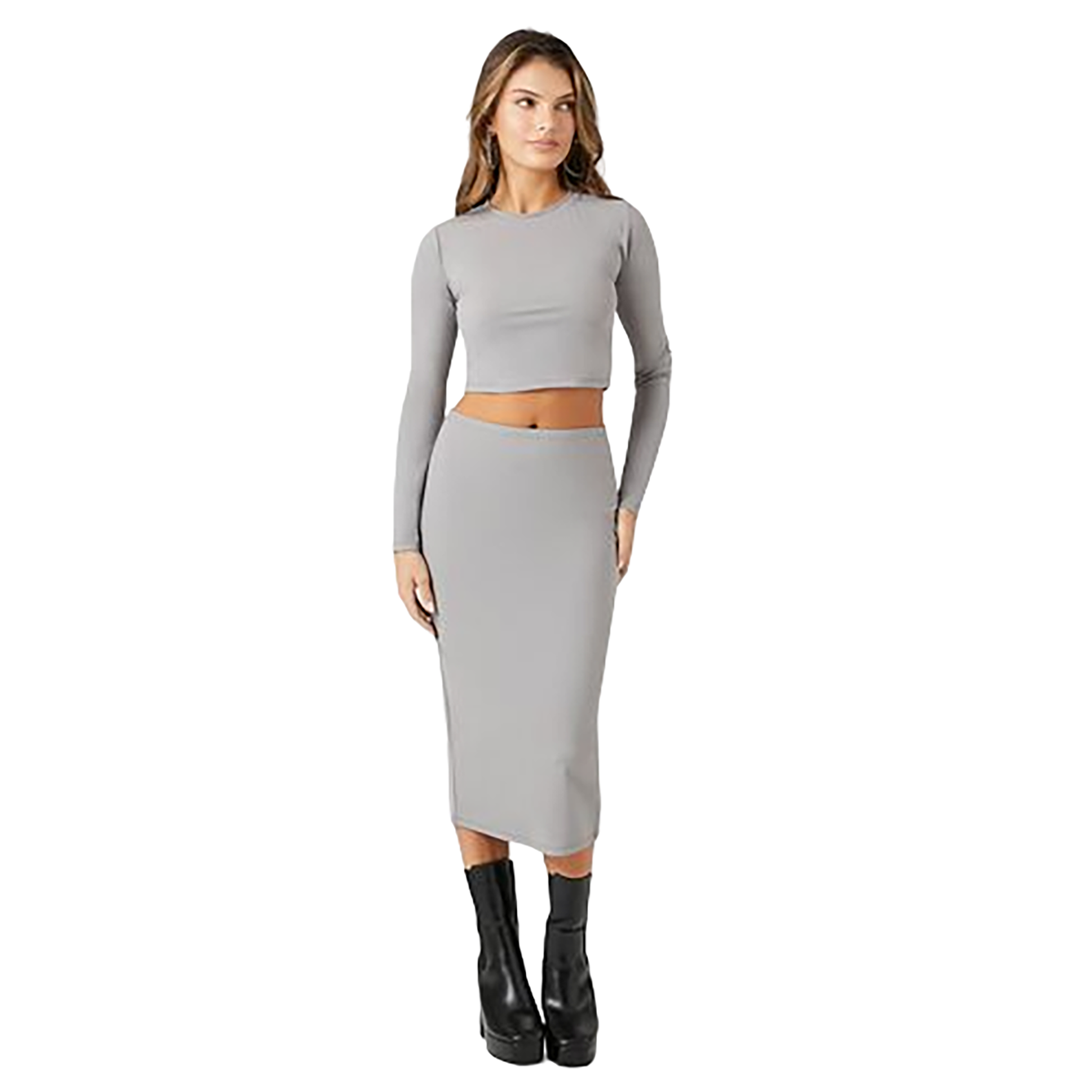 Forever 21 - Crop Top & Midi Slit Skirt Set - Sold by FIG