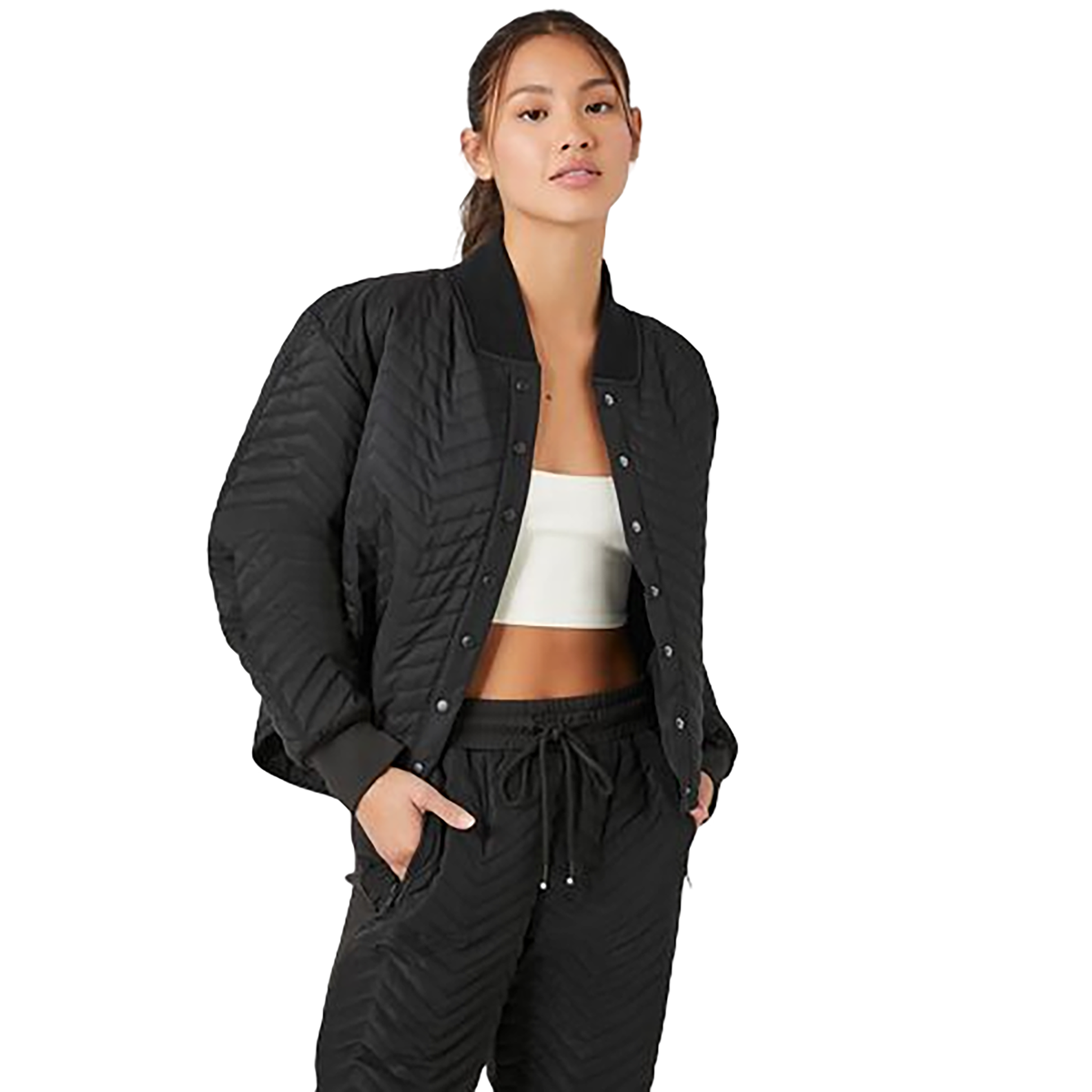 Forever 21 - Active Chevron Quilted Bomber Jacket - Sold by FIG