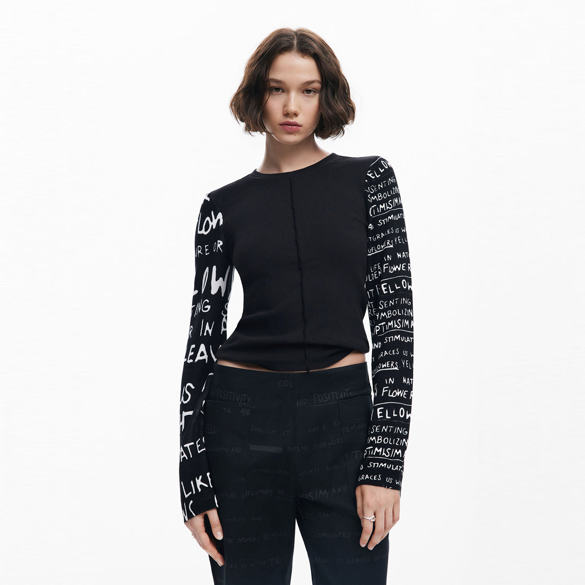 Desigual - T-shirt with printed sleeves - Sold by FIG