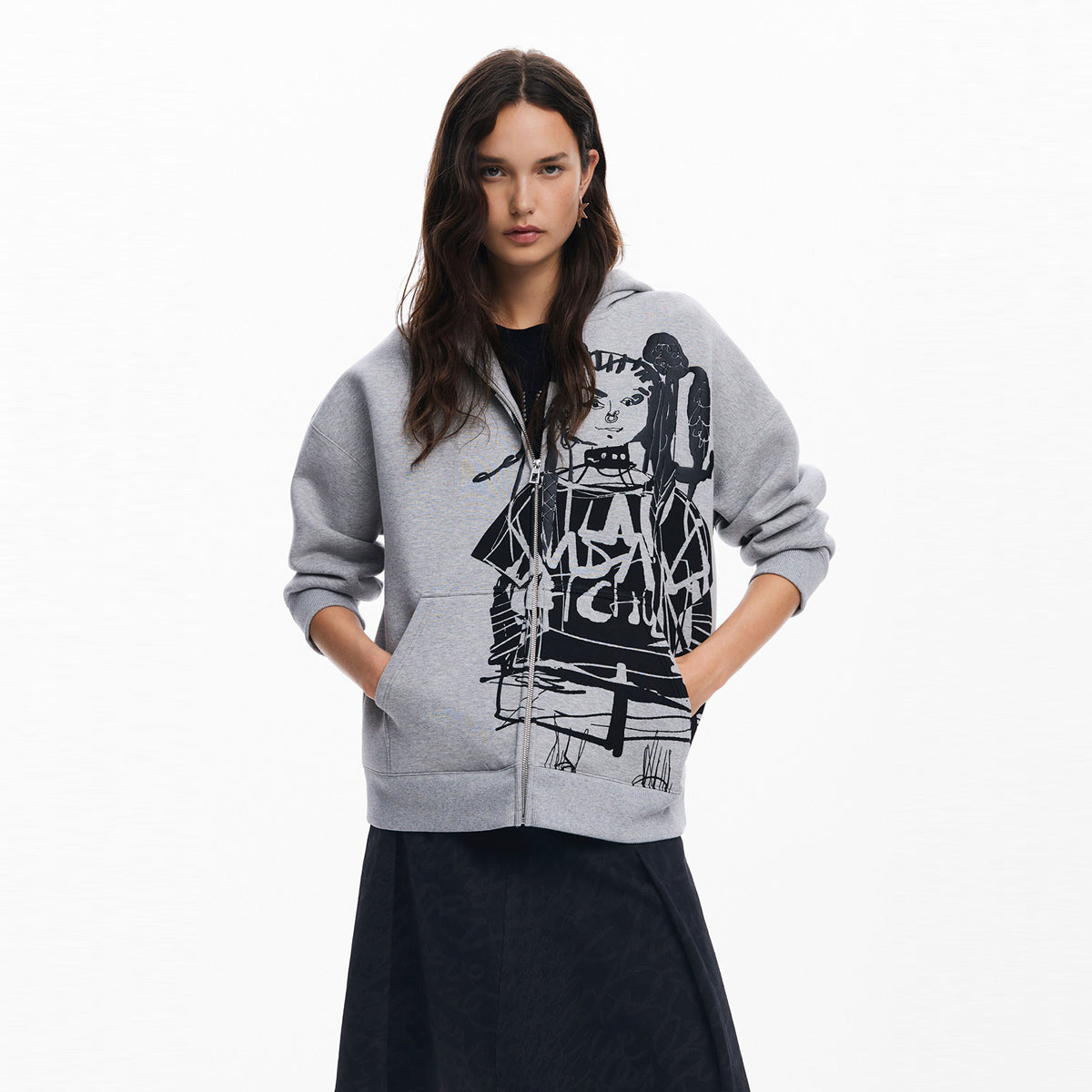 Desigual - Printed zipper sweatshirt M. Christian Lacroix - Sold by FIG