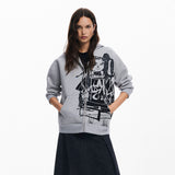 Desigual - Printed zipper sweatshirt M. Christian Lacroix - Sold by FIG