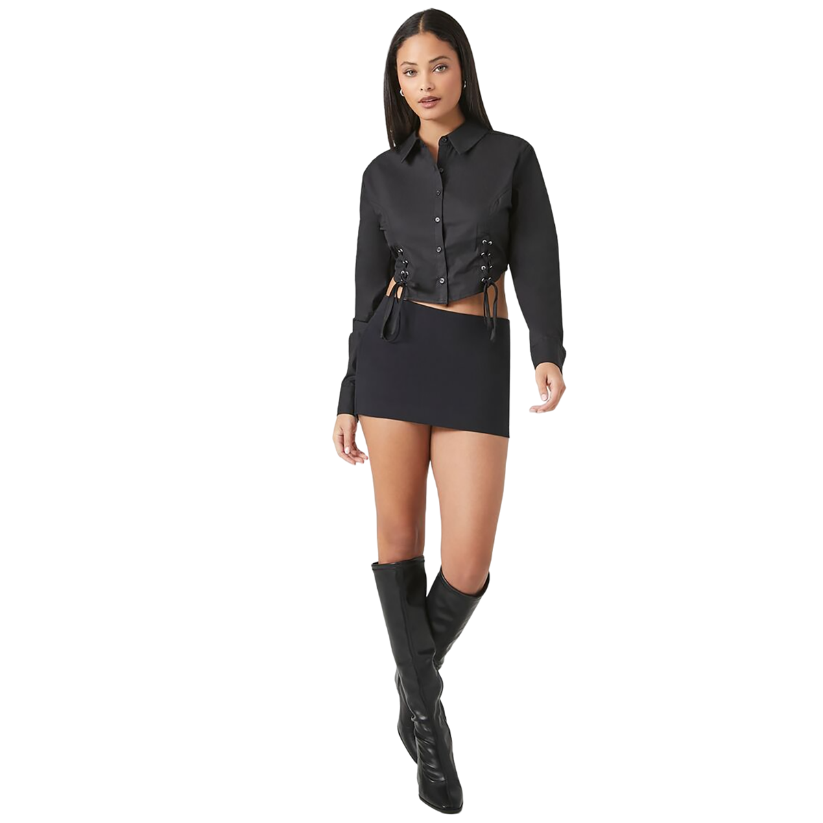 Forever 21 - Lace-Up Cropped Shirt - Sold by FIG