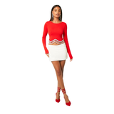 Forever 21 - Faux Pearl-Trim Seamless Crop Top - Sold by FIG