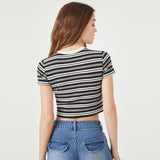 Forever 21 - Cropped Stripe Tee - Sold by FIG