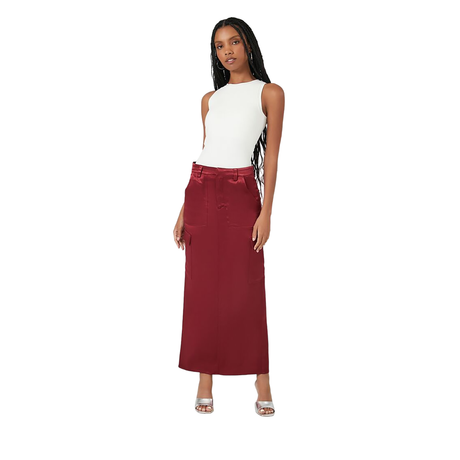 Forever 21 - Satin Slit Midi Skirt - Sold by FIG