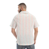 champs land - Hawaii Linen Short Sleeved striped Shirts