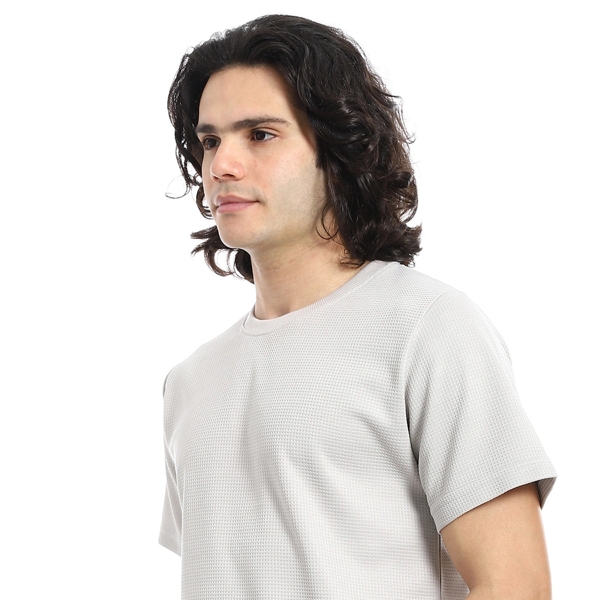 طقم تي شيرت وشورت سهل الارتداء بنقشة بيكيه باللون الأحمر - للرجال