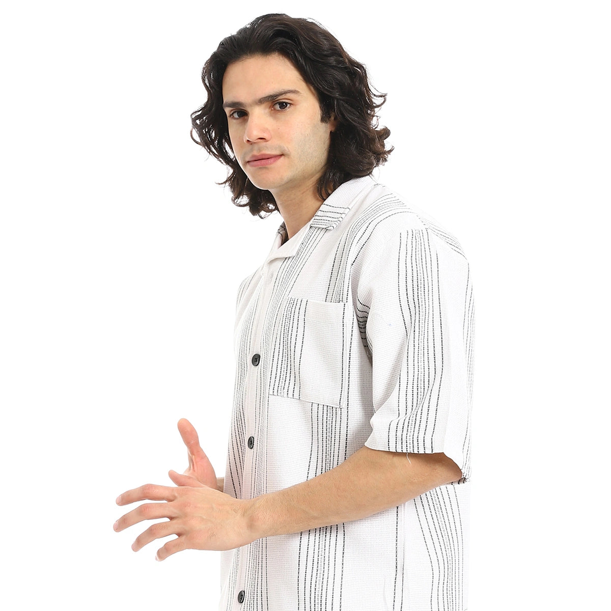 ريد سيركل - طقم قميص وشورت بأزرار إغلاق مخططة - للرجال