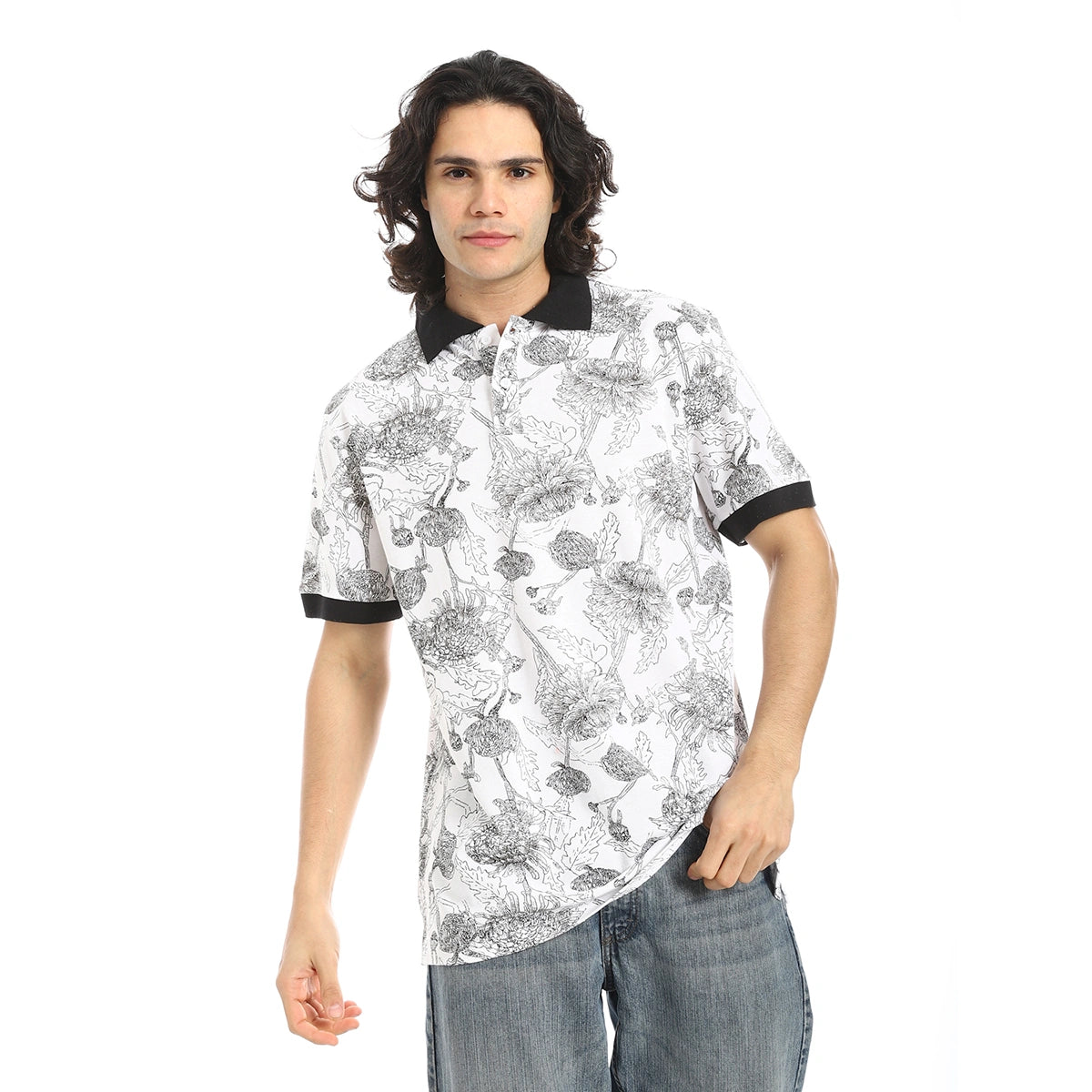 Red Circle - Self Pattern Regular Fit Polo Shirt  for - Men