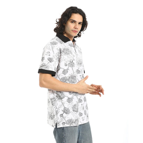 Red Circle - Self Pattern Regular Fit Polo Shirt  for - Men