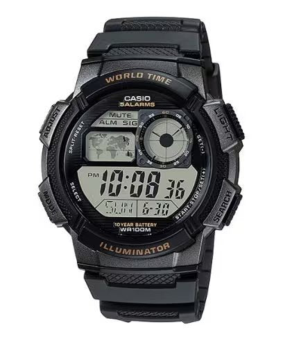 CASIO - Watch for Men AE-1000W-1AVDF Digital Resin Band Black