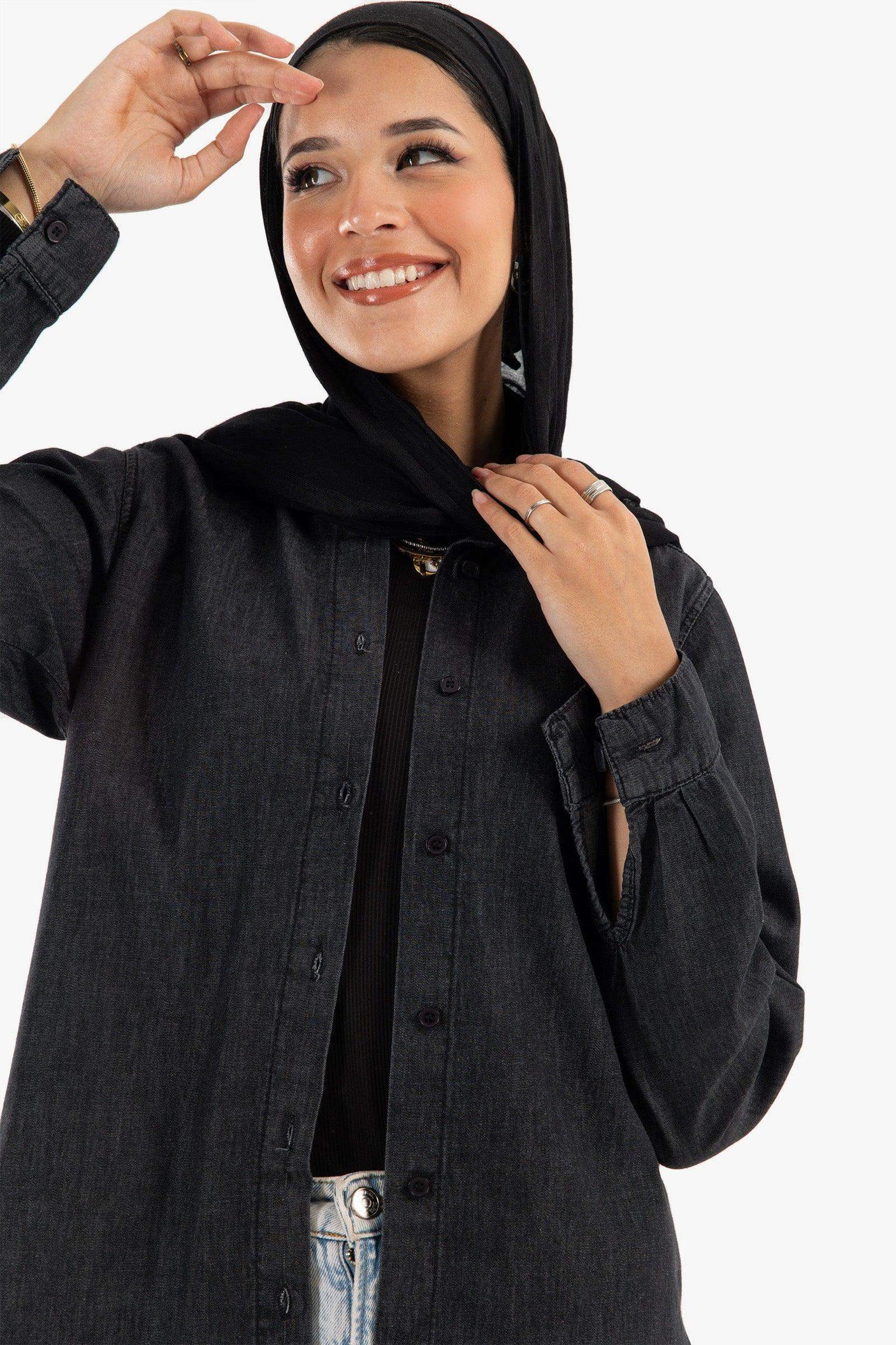 Carina -  Asymmetrical Denim Shirt