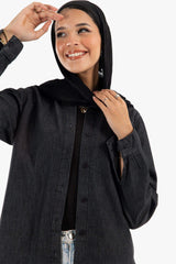 Carina -  Asymmetrical Denim Shirt