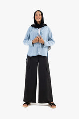 Carina -  Asymmetrical Denim Shirt