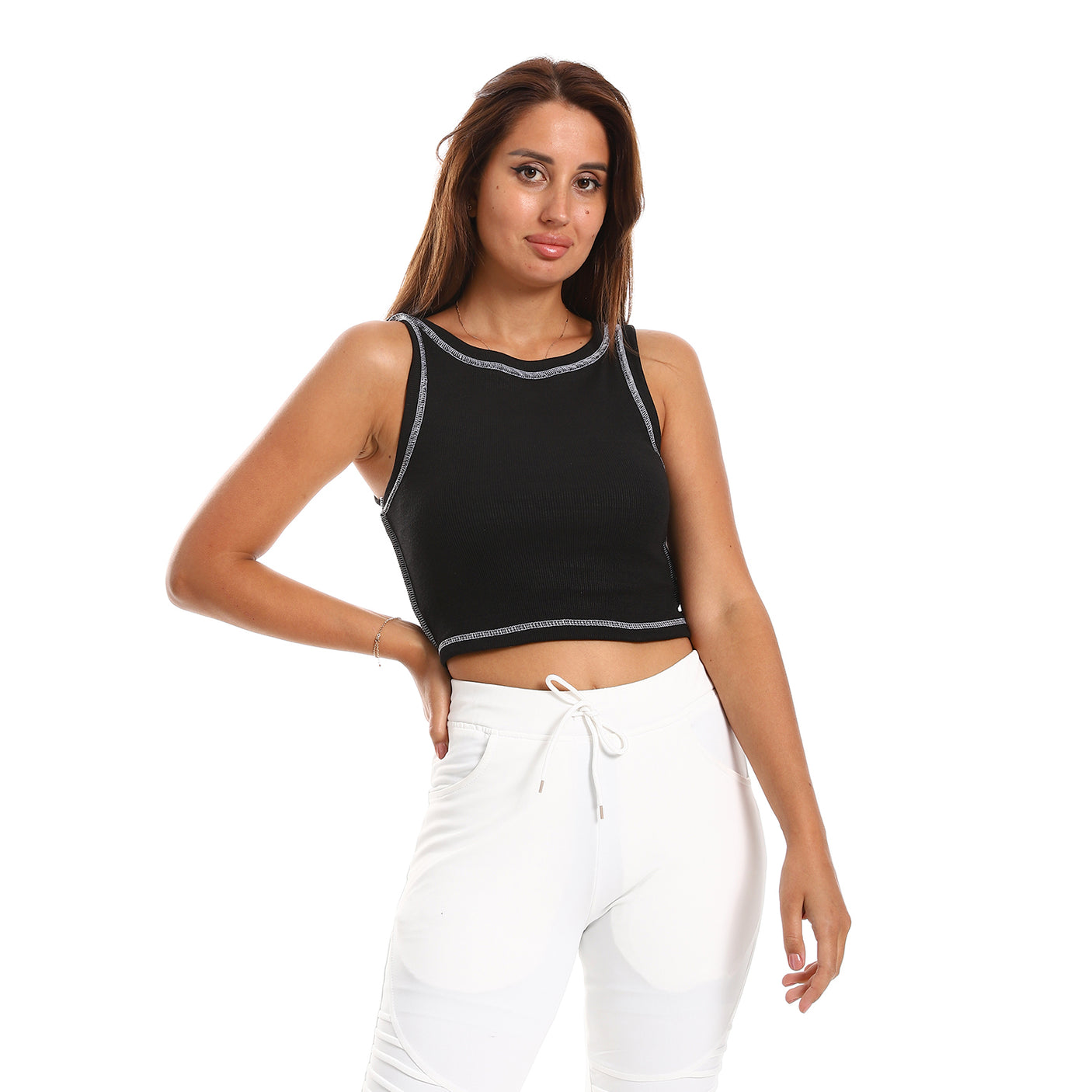 Red circle -  - Sleevles With Details Tank Top