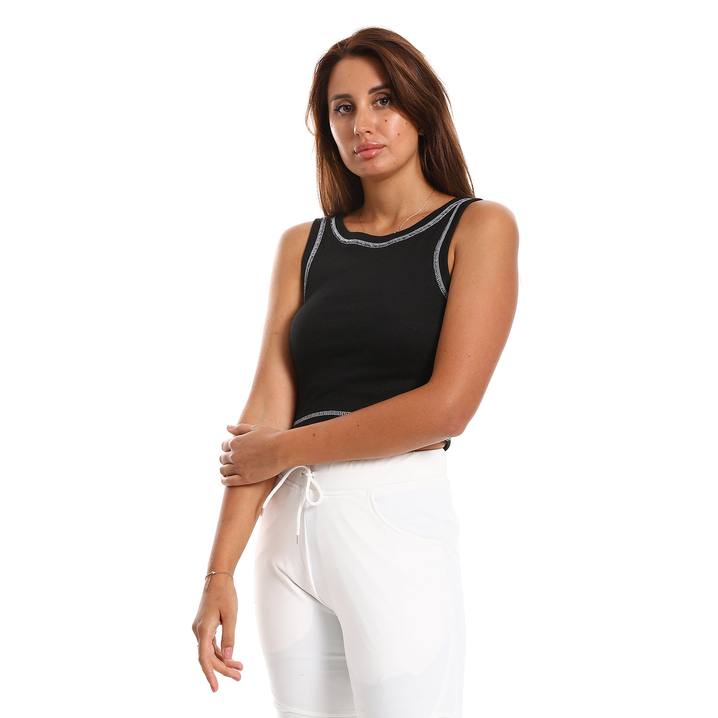 Red circle -  - Sleevles With Details Tank Top