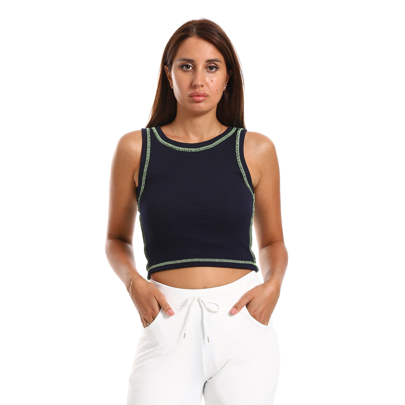 Red circle -  - Sleevles With Details Tank Top