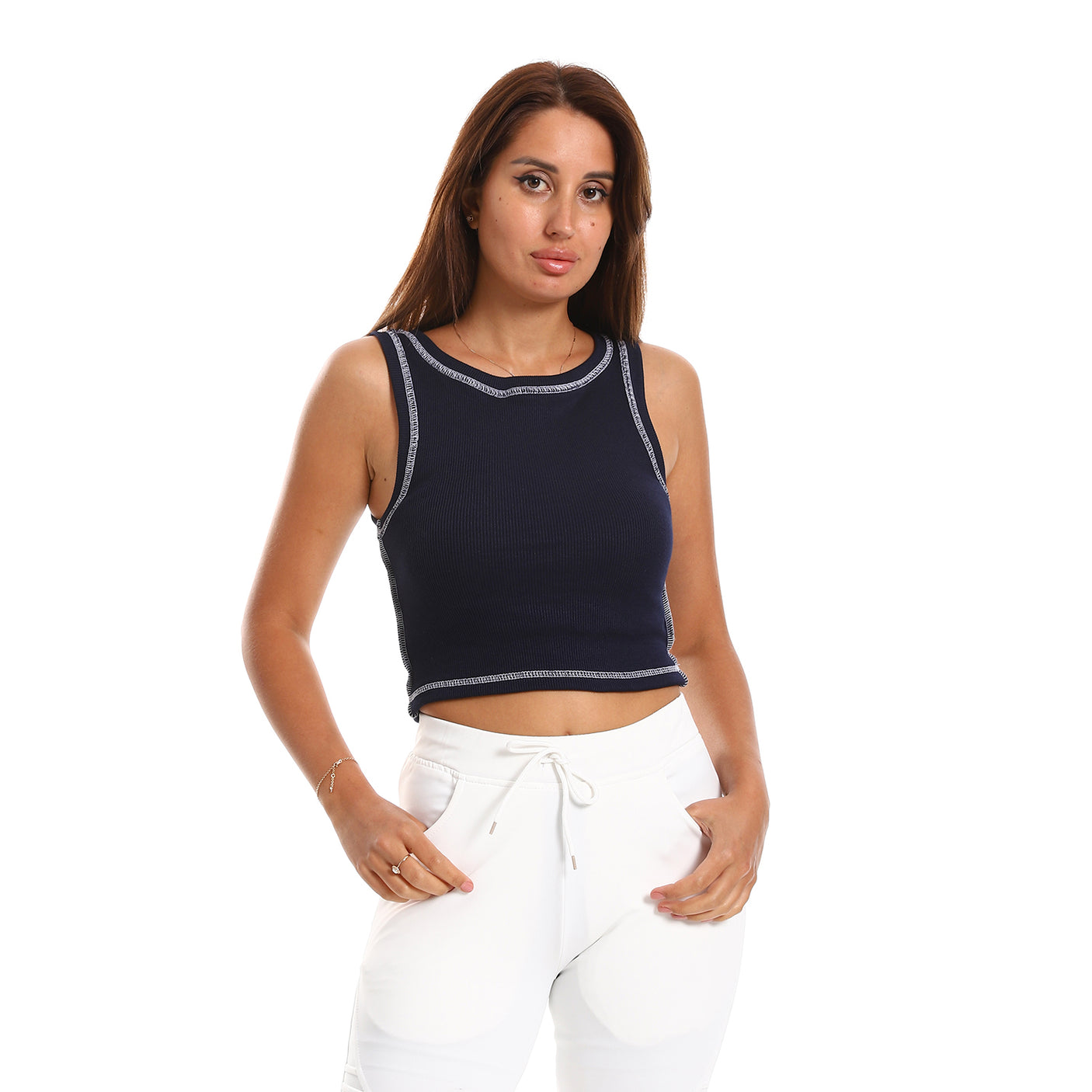Red circle -  - Sleevles With Details Tank Top