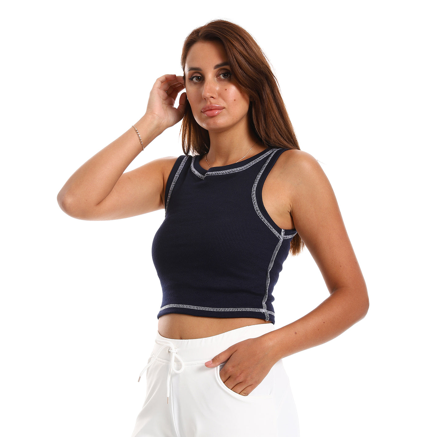 Red circle -  - Sleevles With Details Tank Top