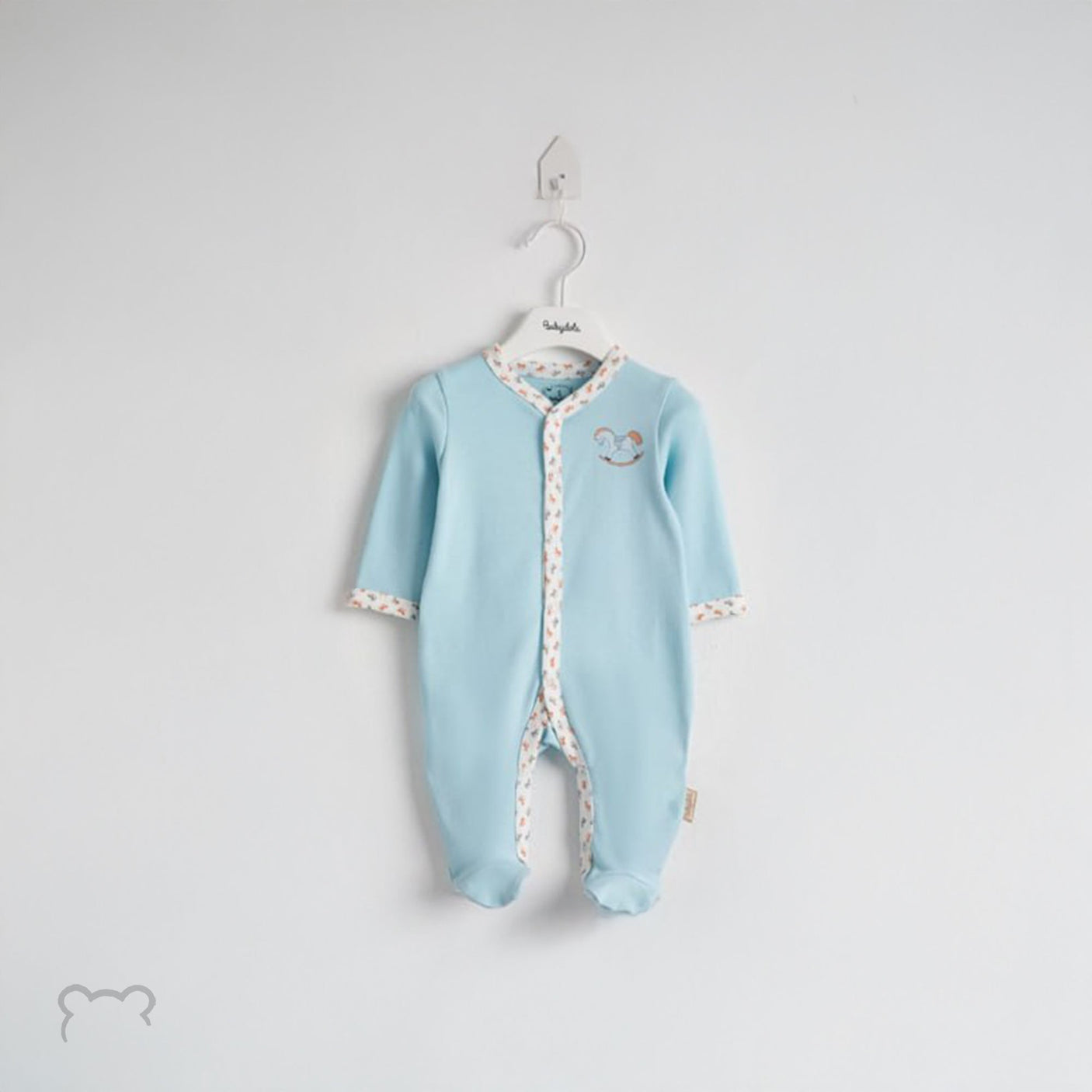 Teddybear - Baby Blue Cotton Romper