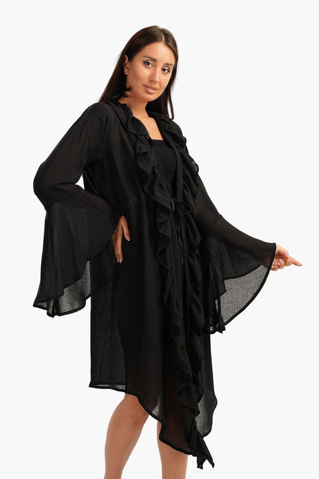 Carina -  Beach Kimono with Ruffles