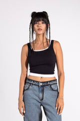 Carina - Black/White - Tank Top