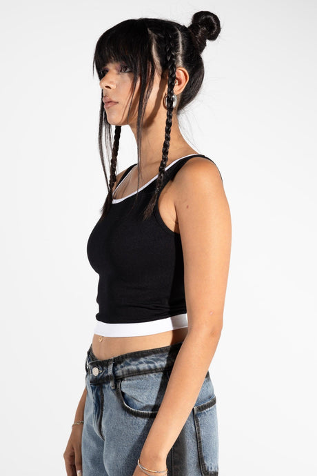 Carina - Black/White - Tank Top