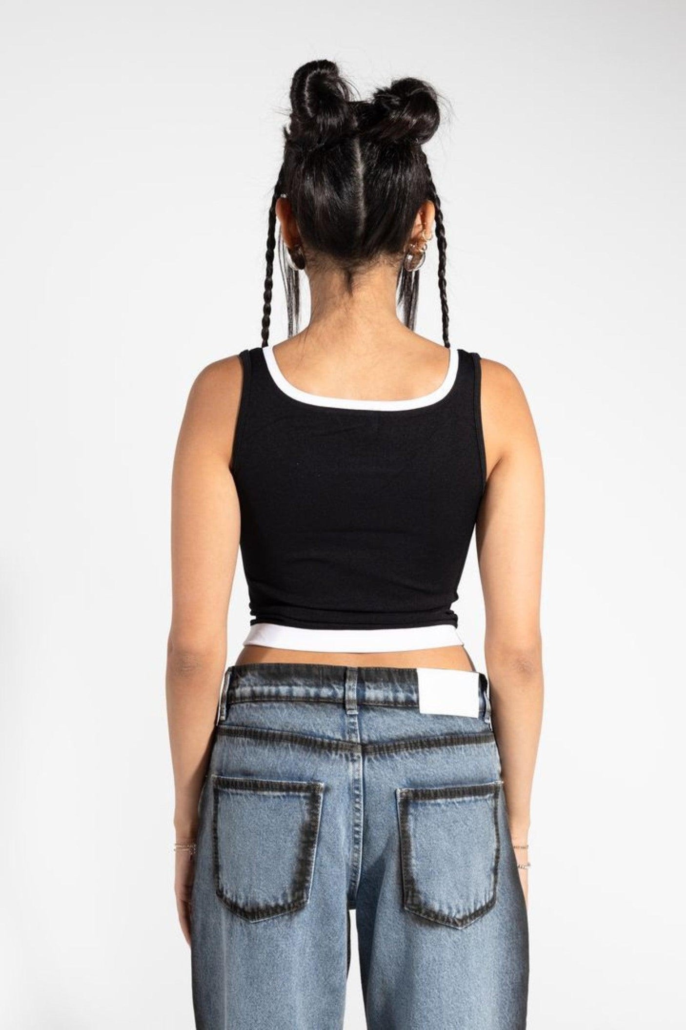 Carina - Black/White - Tank Top
