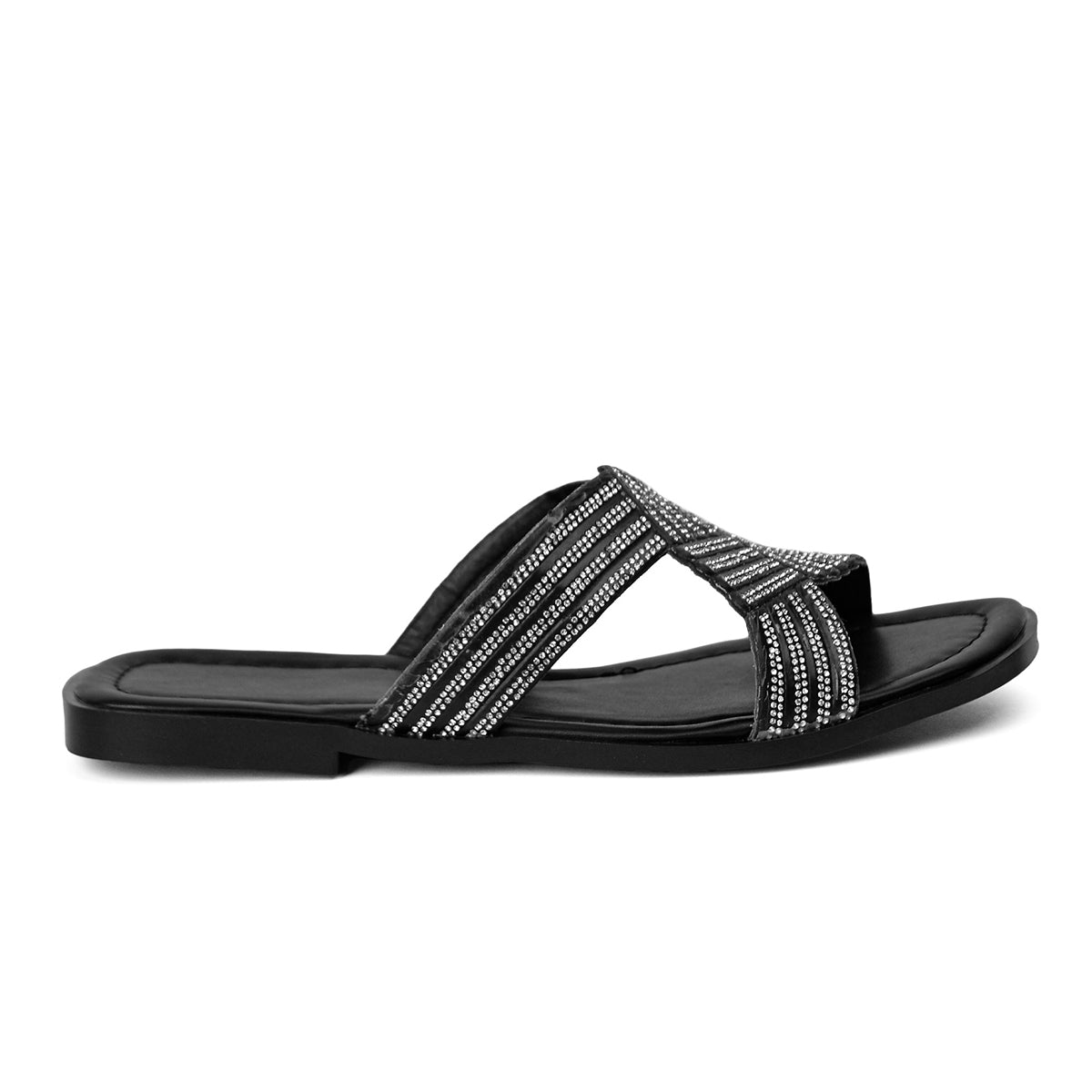 v branda - Slipper Leather With Glitter - women