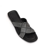 v branda - Slipper Leather With Glitter - women