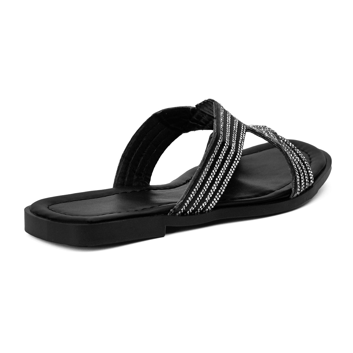 v branda - Slipper Leather With Glitter - women
