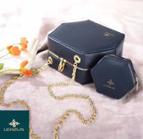 Leazus - Leather bag for women - Hexa navy blue