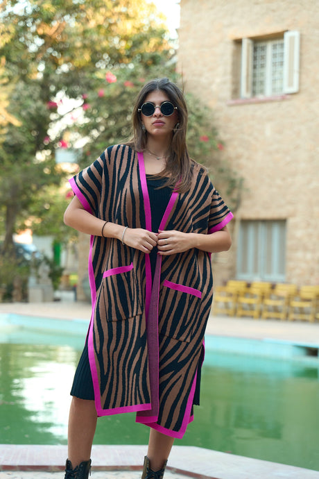 Carina -Zebra Print Wool Vest